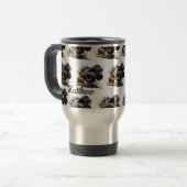 Mug De Voyage Camion Monster de course Black White (Devant gauche)
