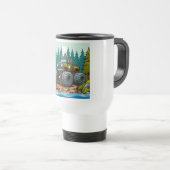 Mug De Voyage Camion Monster Vert dans la forêt (Devant droit)