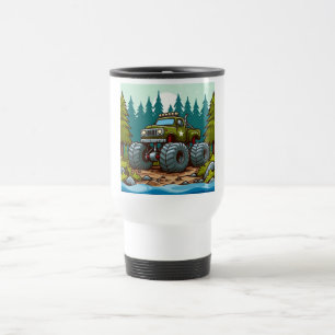 Mug De Voyage Camion Monster Vert dans la forêt