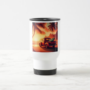 Mug De Voyage camionnette vintage tropical/Hawaien surf
