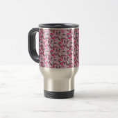 Mug De Voyage Camouflage animal Silhouette rose (Devant gauche)
