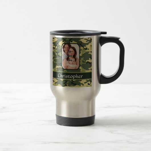 Mug De Voyage Camouflage de bois vert (Droit)