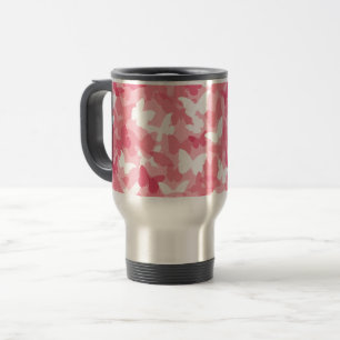 Mug De Voyage Camouflage papillon rose