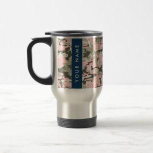 Mug De Voyage Camouflage rose et vert Votre nom Personnalisez