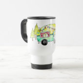 Mug De Voyage Camper joyeux rétro mignon et fantasque (Devant gauche)