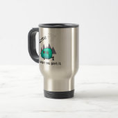 Mug De Voyage Camper Trailer Bleu turquoise Teardrop (Devant gauche)