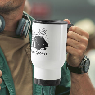 Mug De Voyage Camping personnalisé Doodle Art Summer Camp