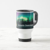 Mug De Voyage Camping - Snoozing Camper under Aurora Borealis (Devant droit)