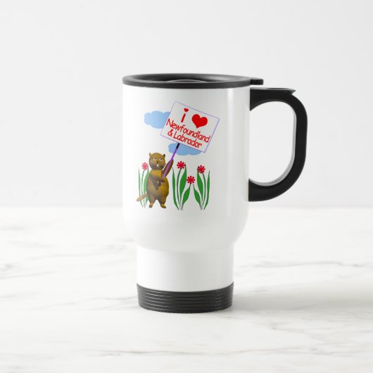 Mug De Voyage Canadian Beaver Loves Terre-Neuve, Labrador (Droite)