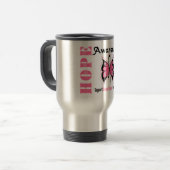 Mug De Voyage Cancer du sein de papillon de conscience d'espoir (Devant gauche)
