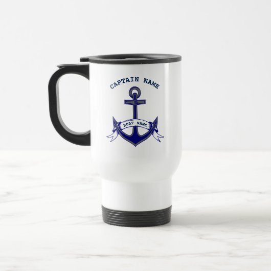 Mug De Voyage Capitaine Ancre Custom Nautical (Gauche)