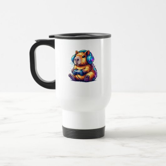Mug De Voyage Capybara de jeu mignon (Gauche)