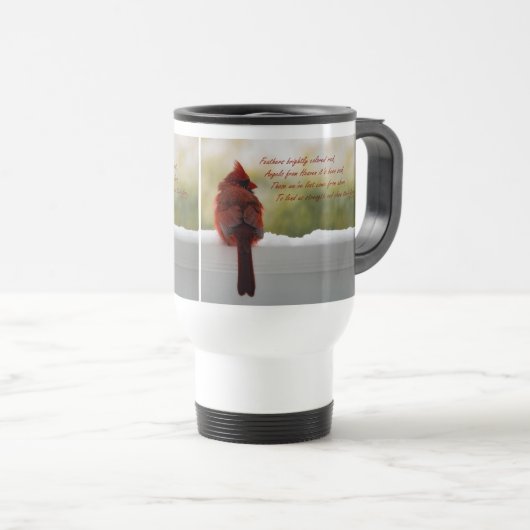 Mug De Voyage Cardinal avec Visiteur du poème du Ciel (Devant droit)
