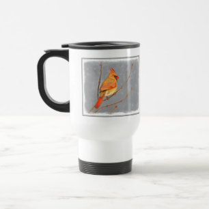 Mug De Voyage Cardinal sur la peinture de branche - Art original