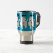 Mug De Voyage Caricature blanche de terrier de l'ouest (Devant droit)