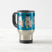 Mug De Voyage Caricature blanche de terrier de l'ouest (Devant gauche)
