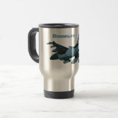 Mug De Voyage Caricature d'avion de chasse militaire (Devant gauche)