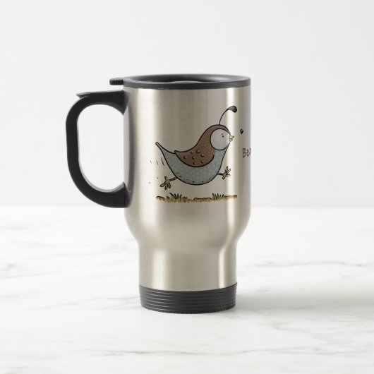 Mug De Voyage Caricature de caille californienne joli (Gauche)