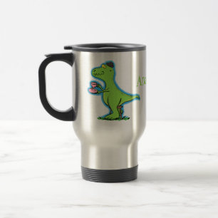 Mug De Voyage Caricature de dinosaure vert t rex