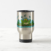 Mug De Voyage Caricature de grenouille vert mignon (Centre)