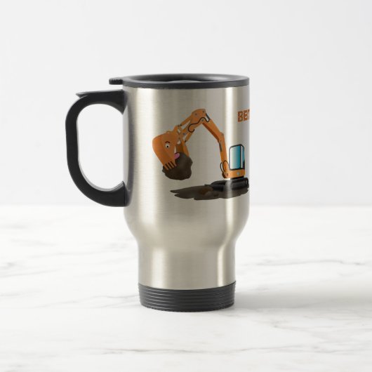 Mug De Voyage Caricature de la pelle orange (Gauche)