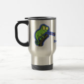 Mug De Voyage Caricature de lézard de caméléon vert joyeux (Gauche)