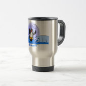 Mug De Voyage Caricature de manchot joyeux sautant (Devant droit)