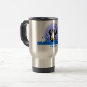 Mug De Voyage Caricature de manchot joyeux sautant (Devant gauche)