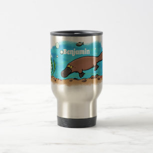 Mug De Voyage Caricature de natation de Cute platypus