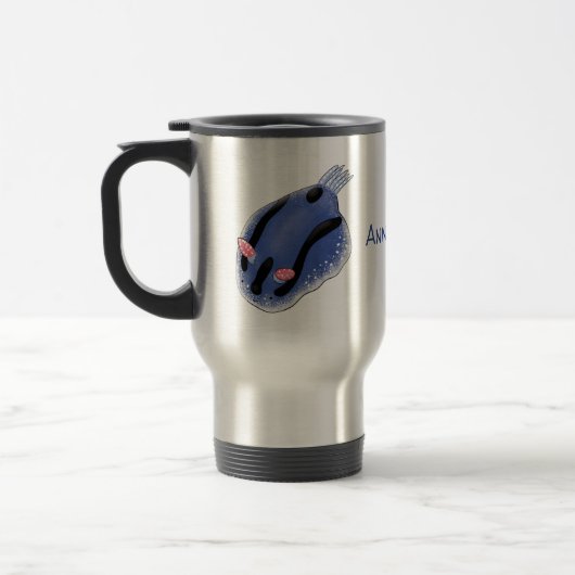 Mug De Voyage Caricature de nudibranche bleu mignon (Gauche)