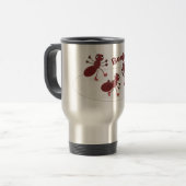 Mug De Voyage Caricature de patinage sur glace de Happy red four (Devant gauche)