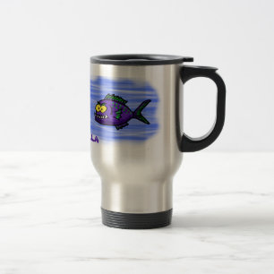 Mug De Voyage Caricature de poisson de Piranha