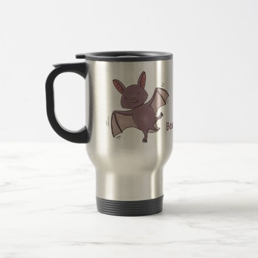 Mug De Voyage Caricature de vol de chauve-souris (Gauche)