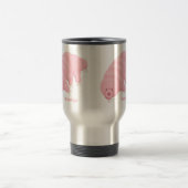 Mug De Voyage Caricature d'ours d'eau tardigrade rose mignon (Centre)