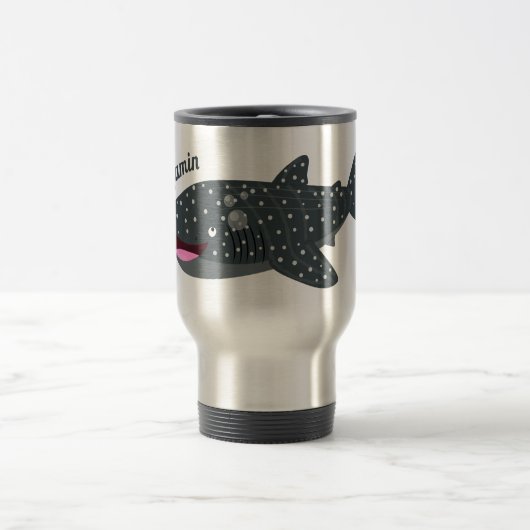 Mug De Voyage Caricature joli requin baleine joyeux (Centre)