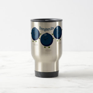 Mug De Voyage Caricature mignonne de bleuets violets