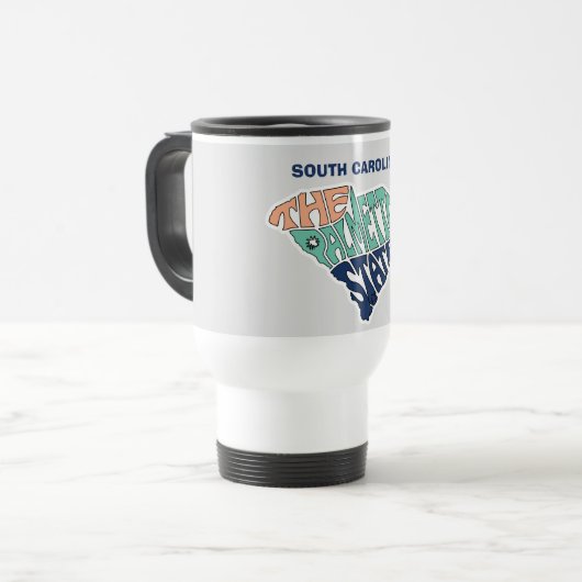 Mug De Voyage Caroline du Sud Pseudo Word Art (Devant gauche)