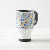 Mug De Voyage Carreaux espagnols - Azulejo Bleu, Jaune et Blanc (Devant droit)