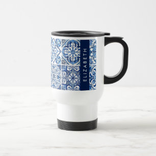 Mug De Voyage Carreaux méditerranéens, Portugais, Azulejo, Votre
