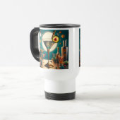 Mug De Voyage Carte de circuit futuriste atomique Martini (Devant gauche)