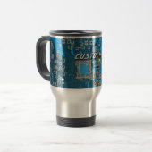 Mug De Voyage Carte de circuit imprimé personnalisée en bleu pou (Devant gauche)
