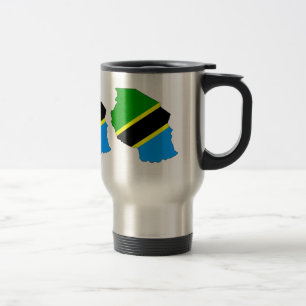Mug De Voyage Carte de drapeau de la Tanzanie normale