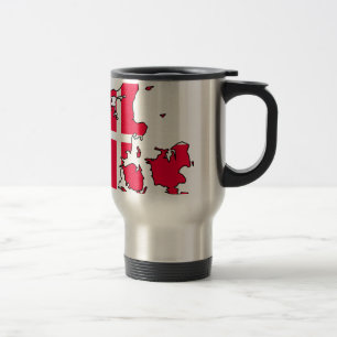 Mug De Voyage carte de drapeau du Danemark