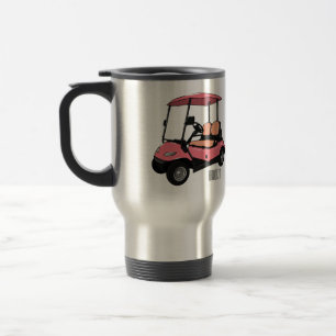 Mug De Voyage Carte de golf / dessin animé en voiturette de golf
