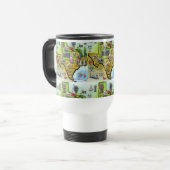 Mug De Voyage Carte de Texas en bande dessinée (Devant gauche)