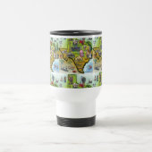 Mug De Voyage Carte de Texas en bande dessinée (Centre)