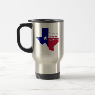 Mug De Voyage Carte des drapeaux autochtones du Texas