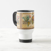Mug De Voyage Carte du monde 1700s Antique Continents (Devant gauche)