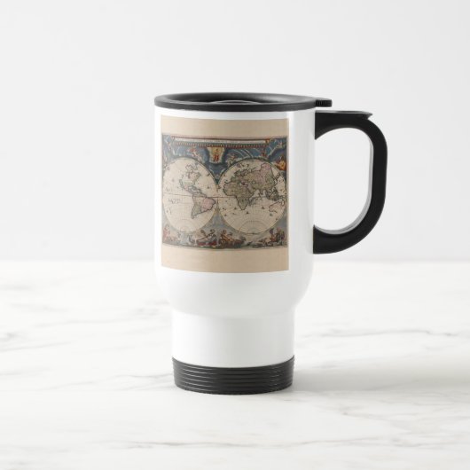 Mug De Voyage Carte du monde antique : Art de la cartographie hi (Droite)