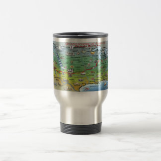 Mug De Voyage Carte historique de bande dessinée de l'itinéraire